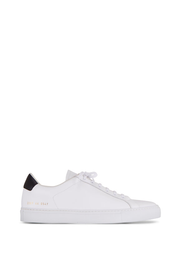 Common Projects - Retro Low White & Black Leather Sneakers