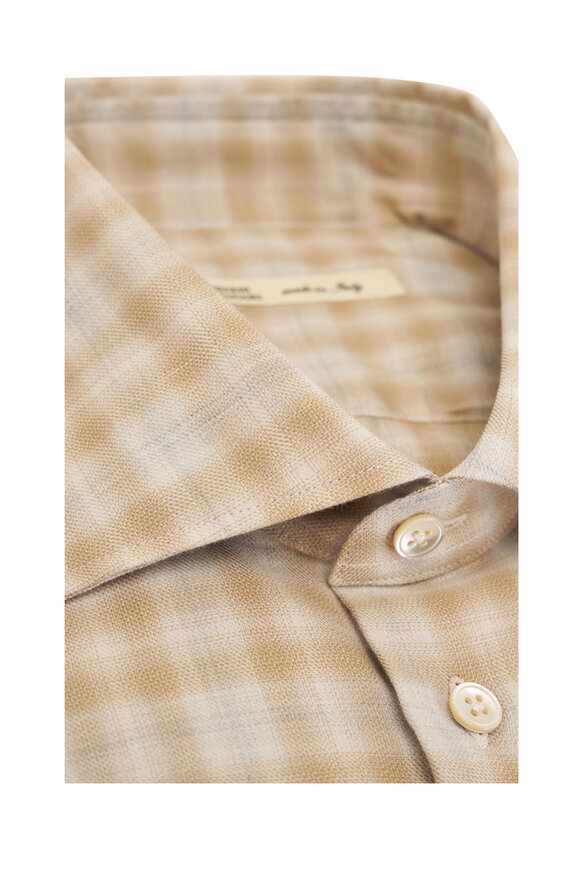 Maurizio Baldassari - Beige & Tan Flannel Sport Shirt