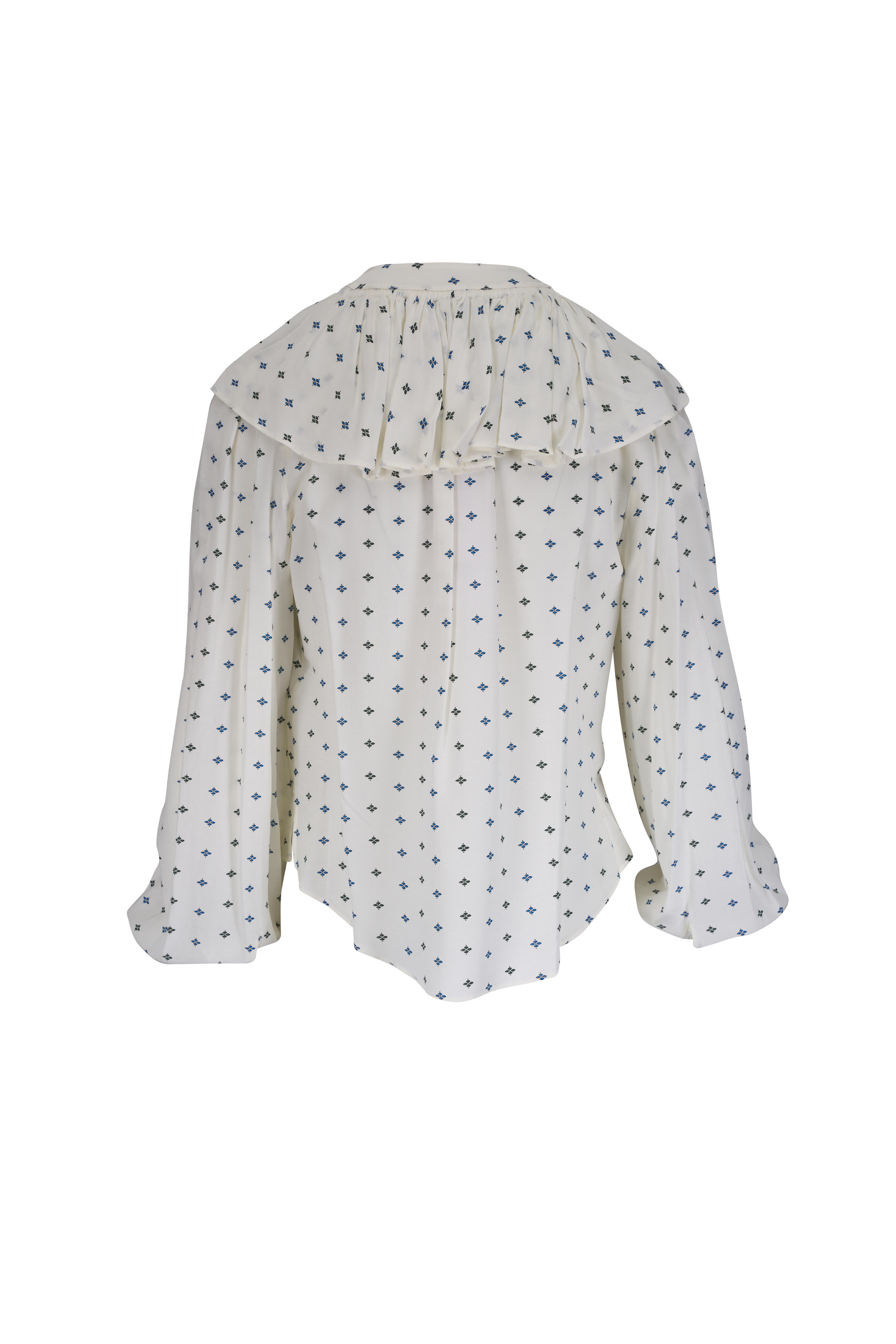 Veronica Beard - Gomez Ecru Multi Ruffle Top