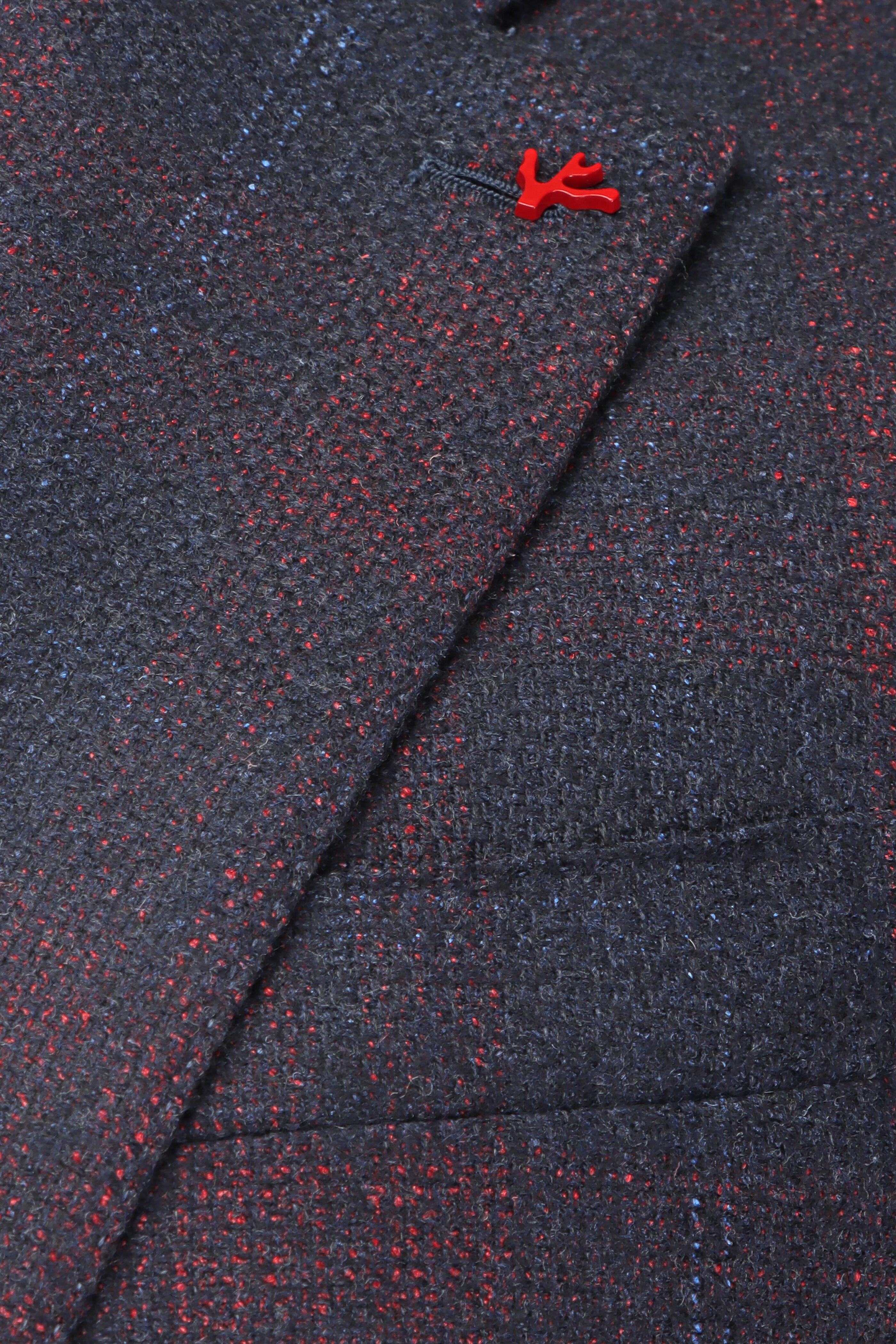 Isaia - Navy & Bordeaux Plaid Sportcoat