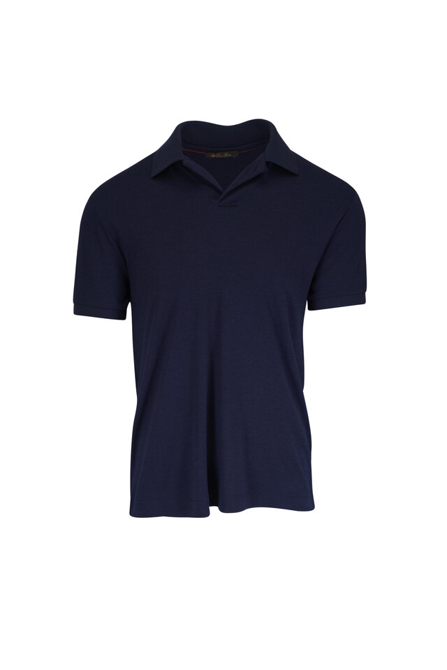 Loro Piana - Regatta Navy Cotton Polo | Mitchell Stores