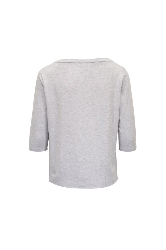 Majestic Soft Touch Metallic Boatneck T-Shirt - view 2