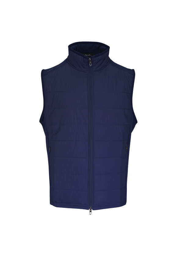 RLX Ralph Lauren Navy Wool Mock Neck Vest