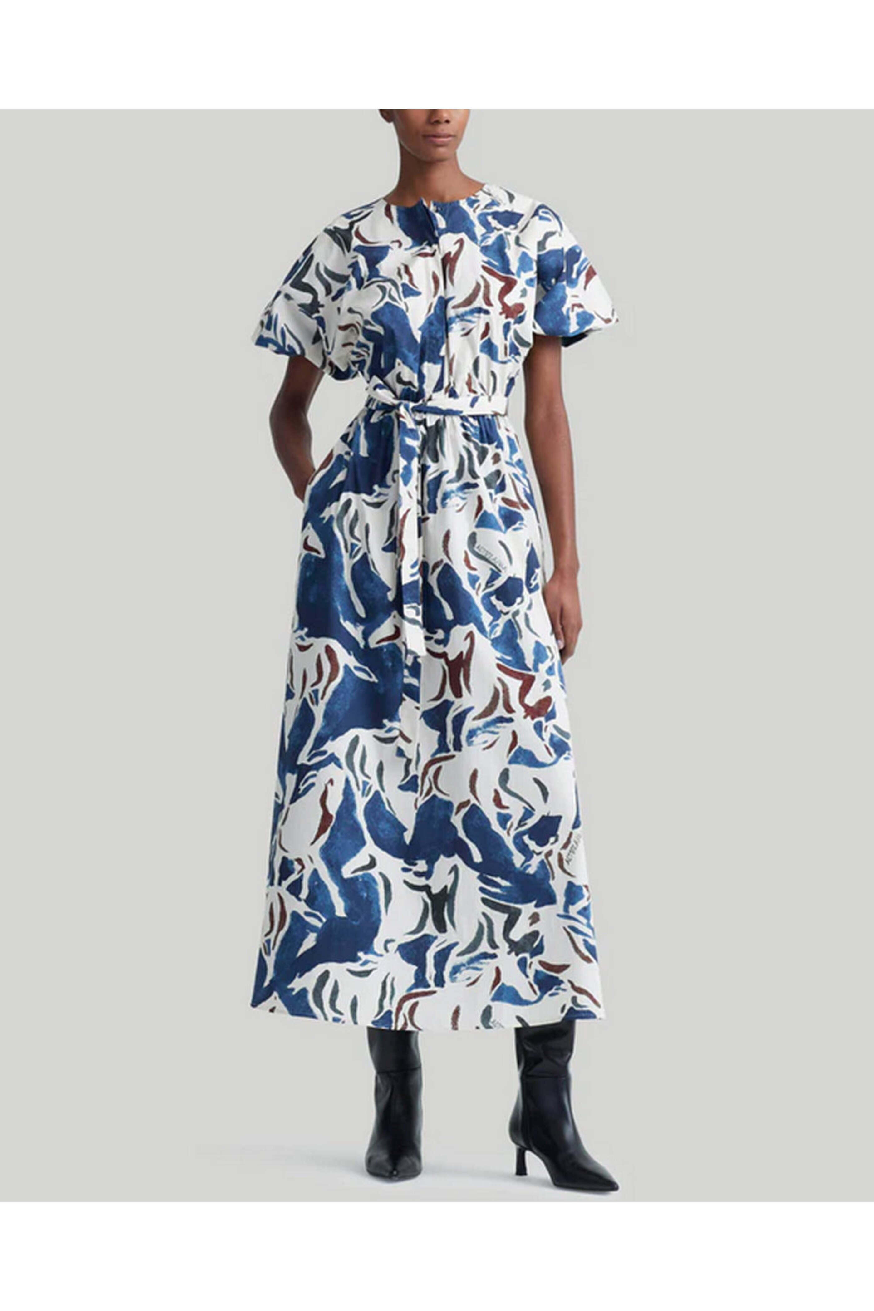 Altuzarra - Berry Blue Short Sleeve Paulina Midi Dress