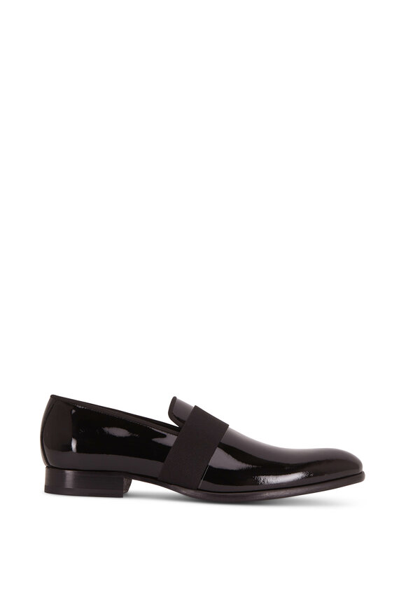 To Boot New York - Perry Black Patent Leather & Grosgrain Loafer 