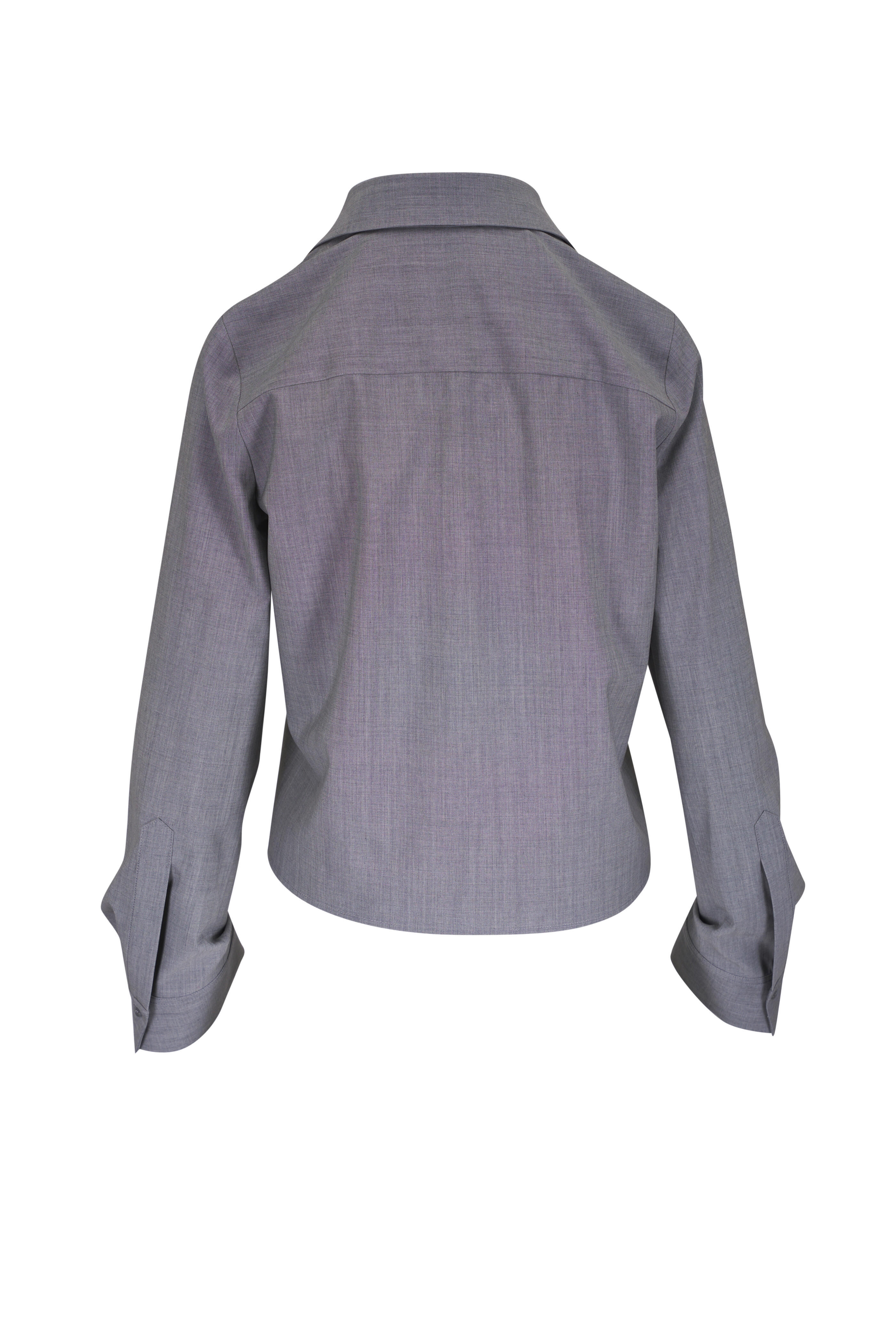 TWP - Button Me Up Medium Gray Blouse