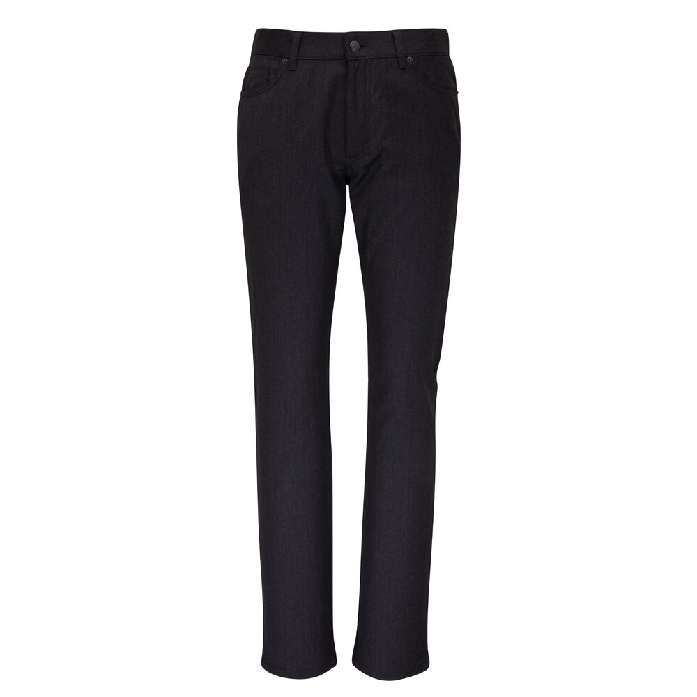 Zegna - Gan Charcoal Gray Wool Five Pocket Pant | Mitchell Stores