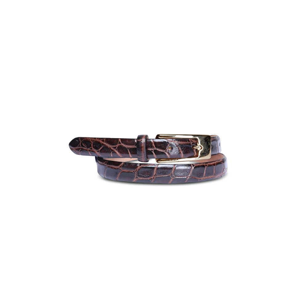 Tardini - Dark Brown Thin Belt | Mitchell Stores display picture 1