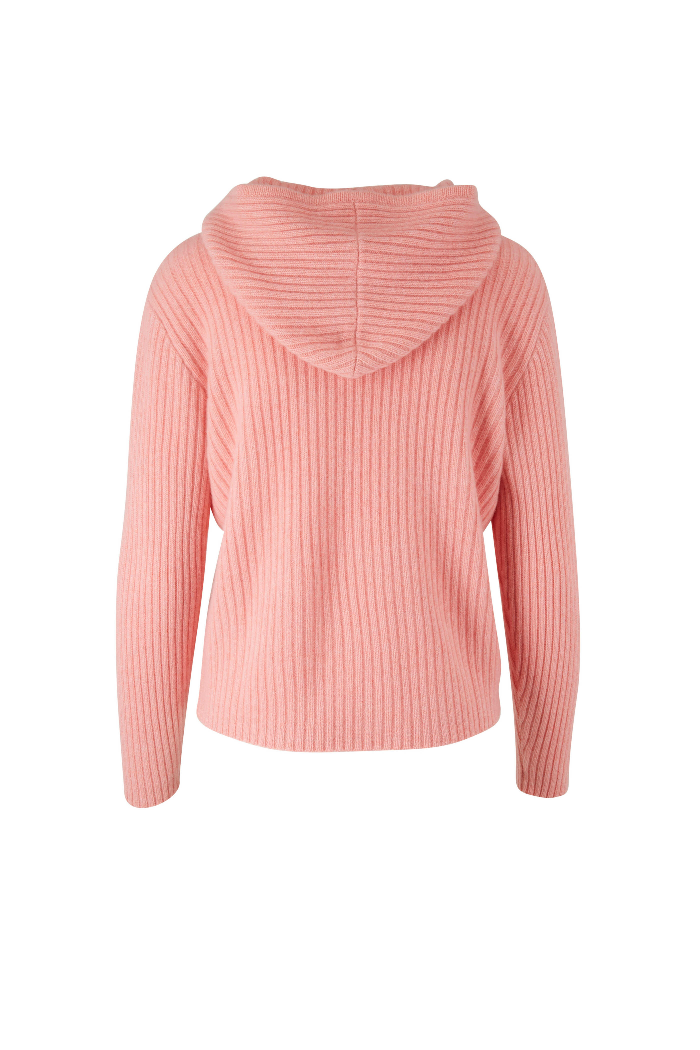 The Elder Statesman - Rose Quartz Cashmere Ribbed Hoodie