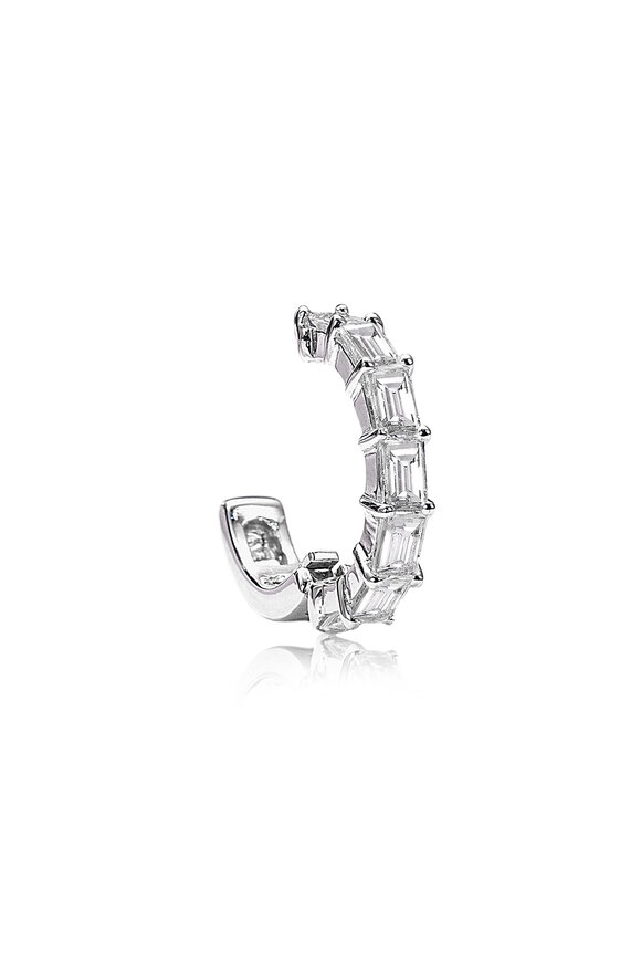 Nam Cho 18K White Gold Modern Baguette Diamond Ear Clip