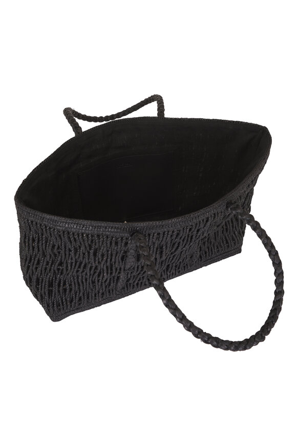 The Row Georgica Black Woven Raffia Tote Bag - view 4