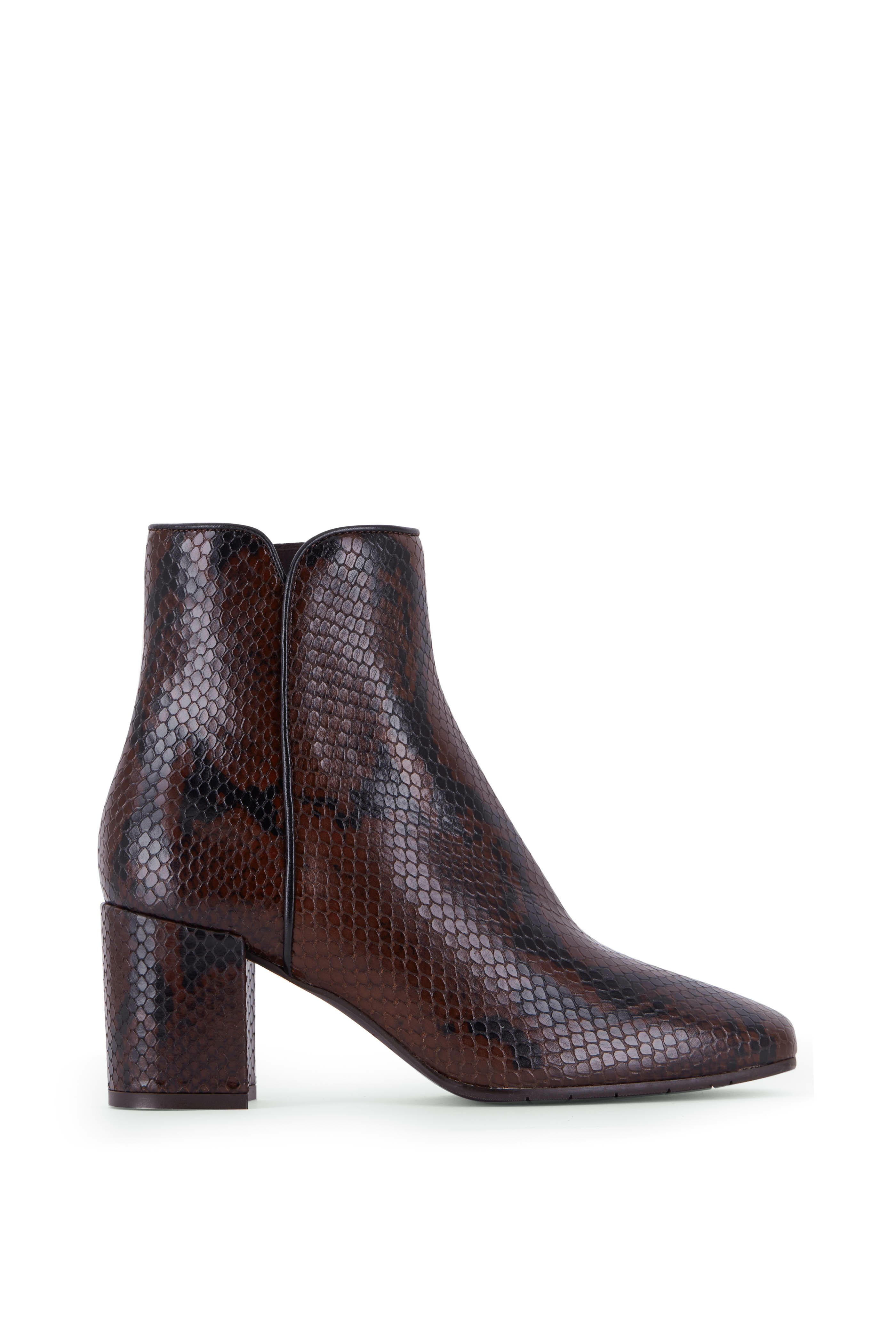 Aquatalia - Dalia Chocolate Snake Print Leather Boot, 70mm