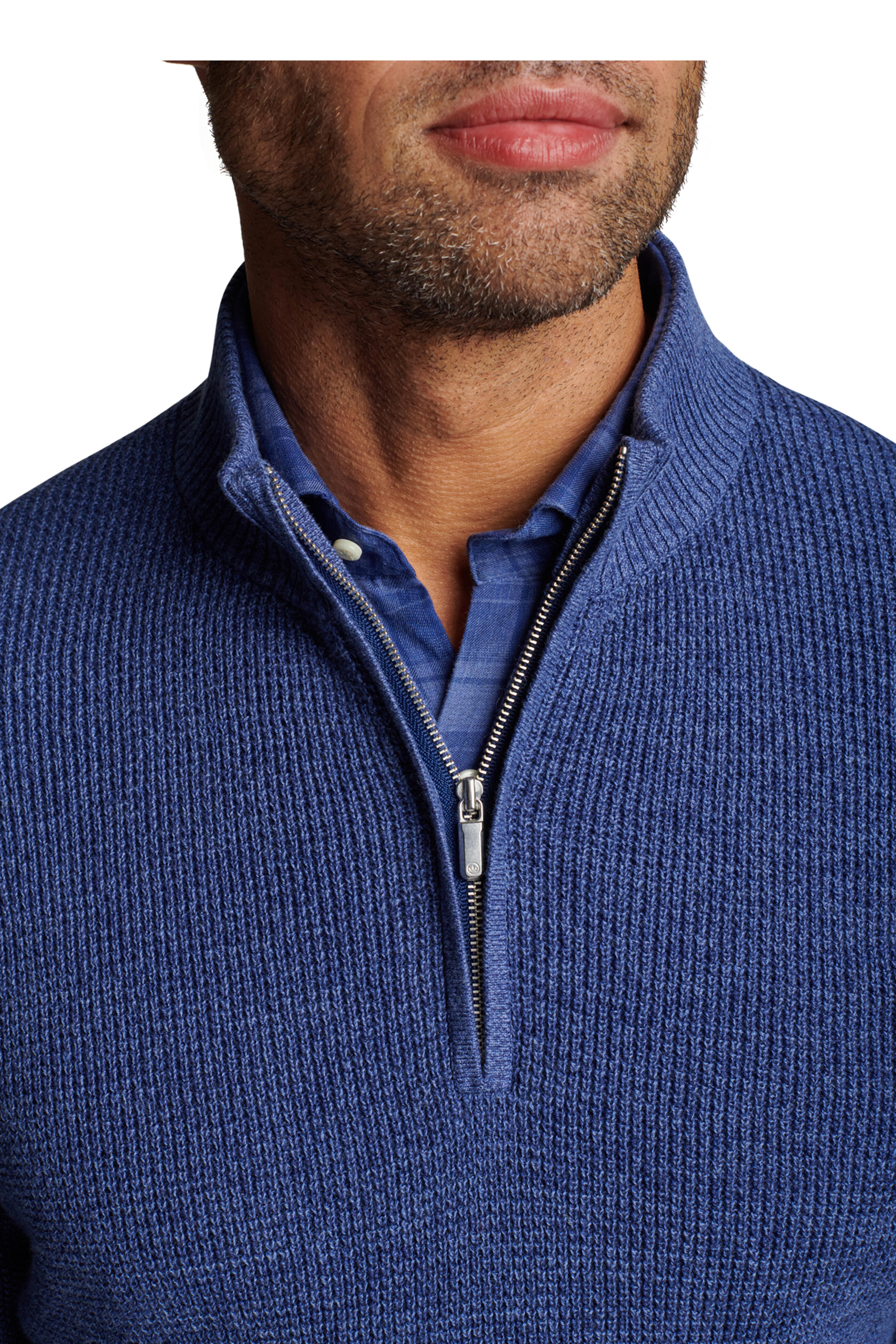 Peter Millar - Kitts Twisted Nordic Blue Quarter Zip Pullover