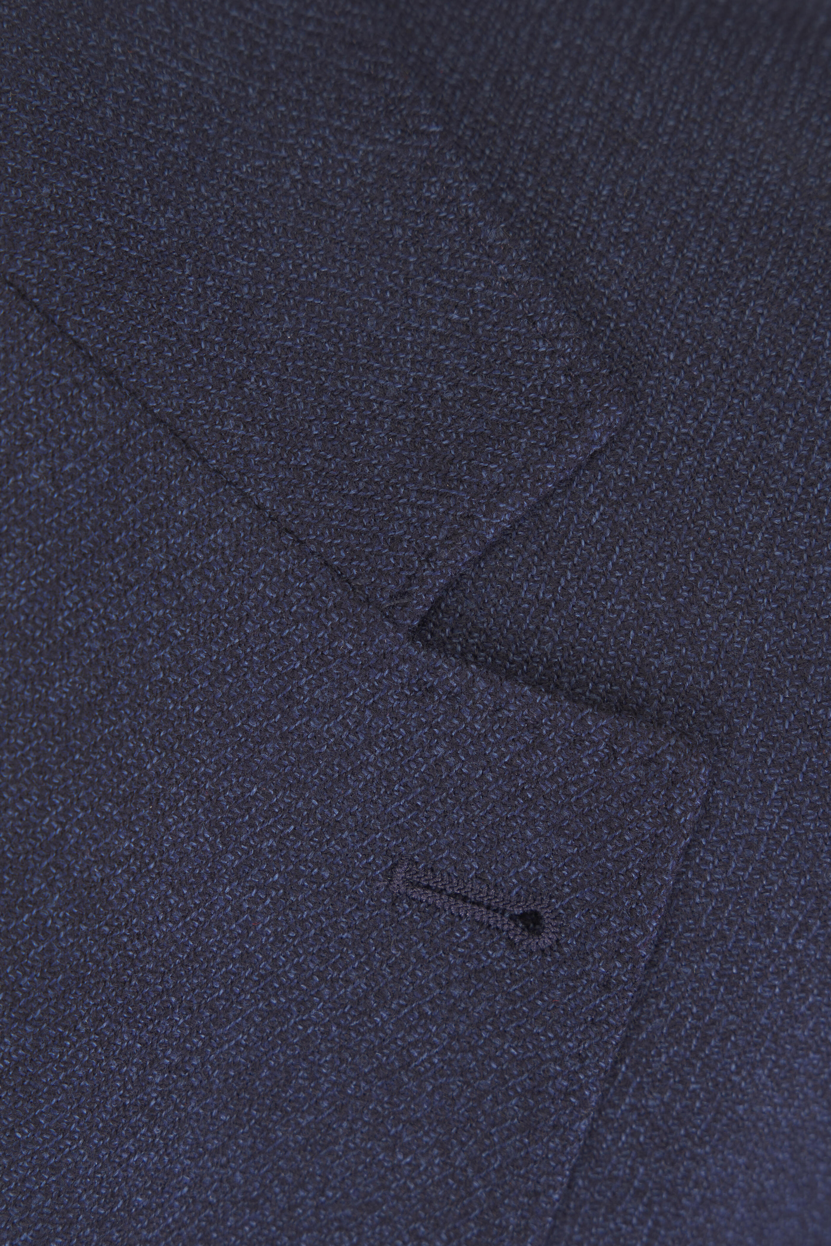Brunello Cucinelli - Navy Blue Wool Mouliné Single-Breasted Jacket - view 3