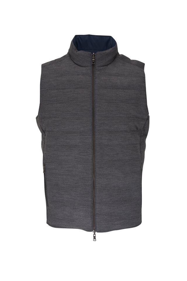 Peter Millar - Vantage Gale Gray Suede Vest | Mitchell Stores