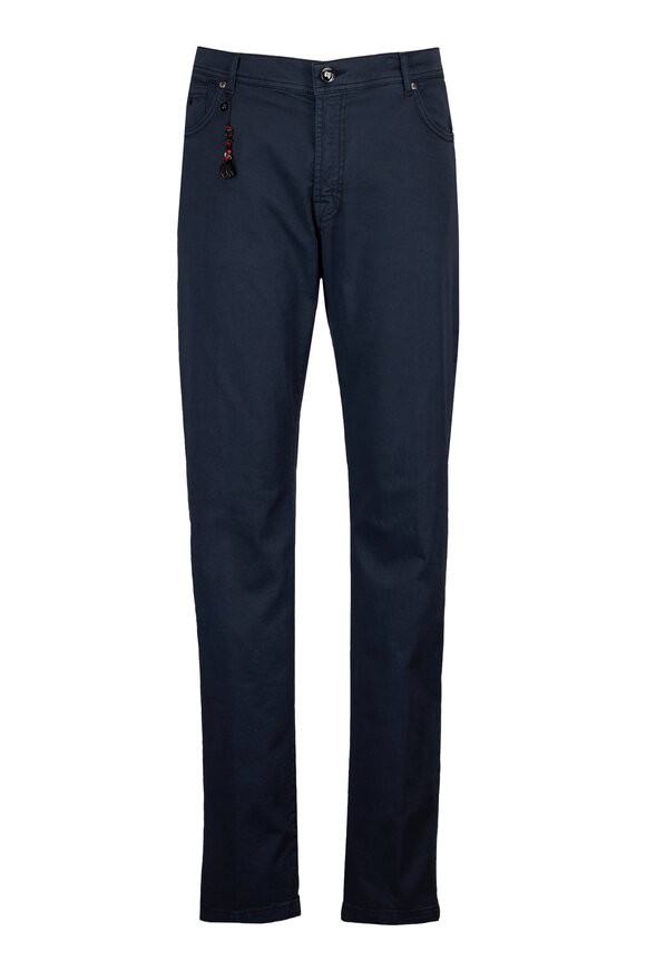 Marco Pescarolo Navy Blue Bull Denim Five Pocket Pant - view 1