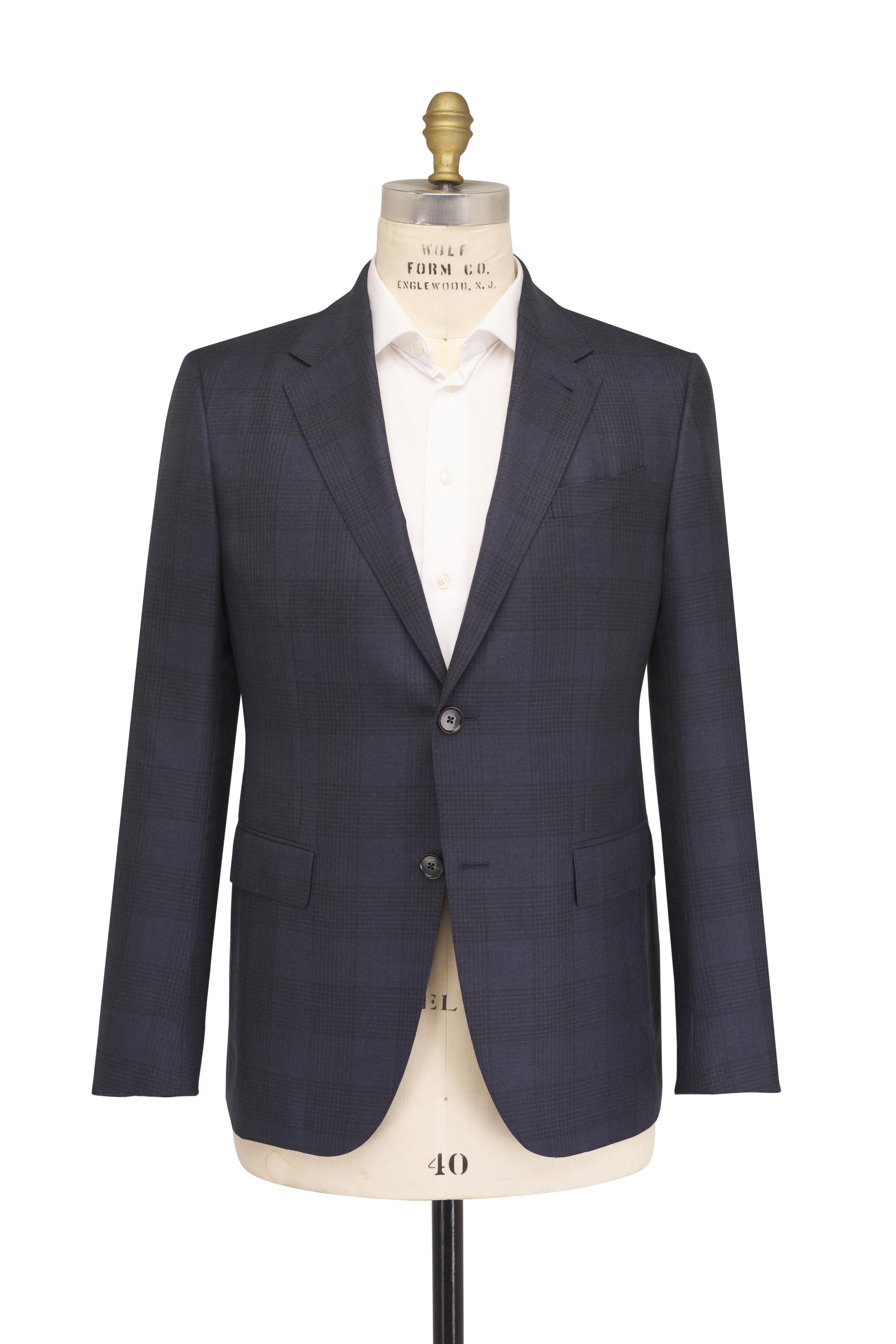 Zegna - Navy Plaid Cashmere & Silk Sportcoat - view 2