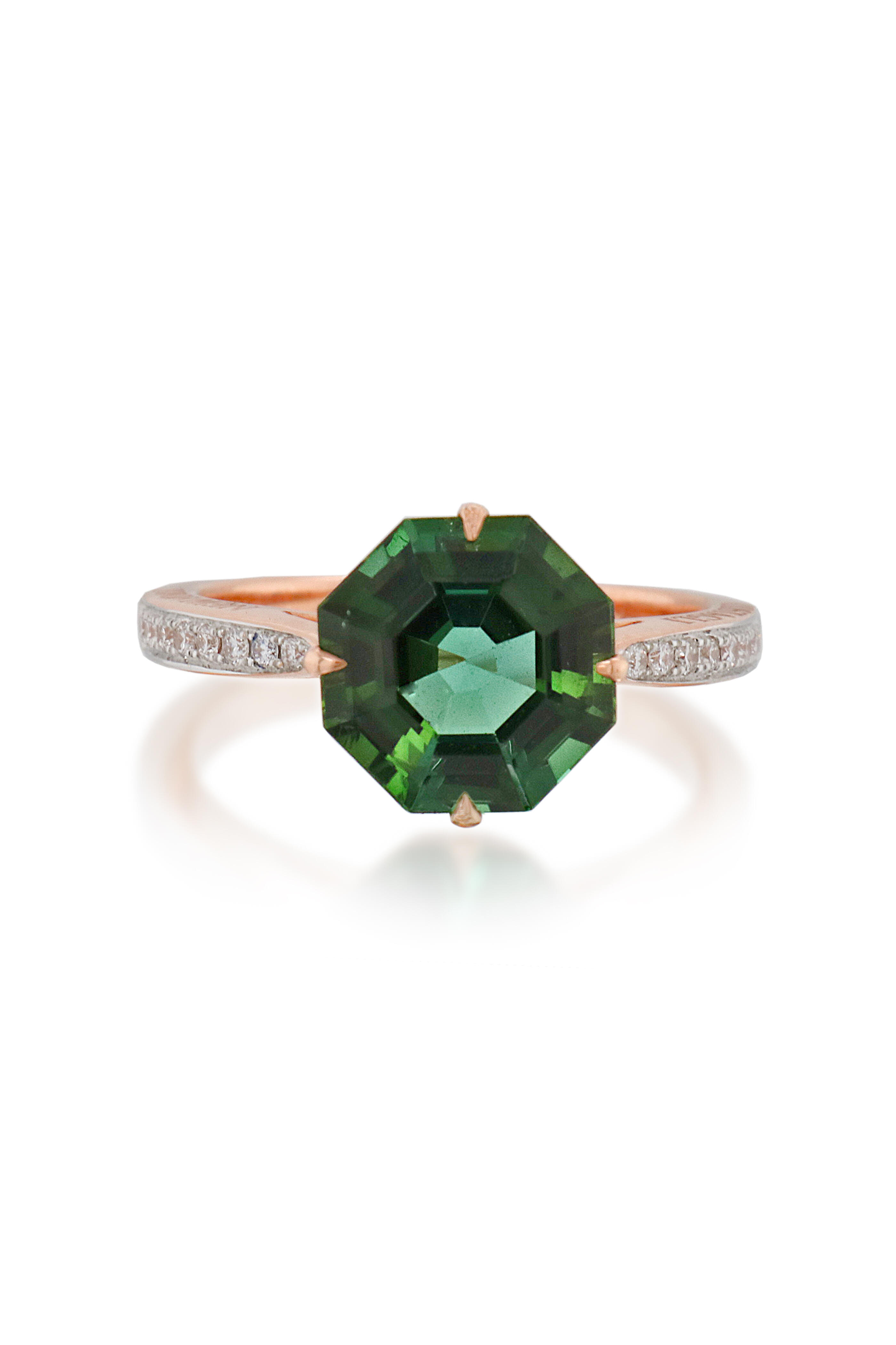 Paolo Costagli - 18K Rose Gold Green Tourmaline Cocktail Ring