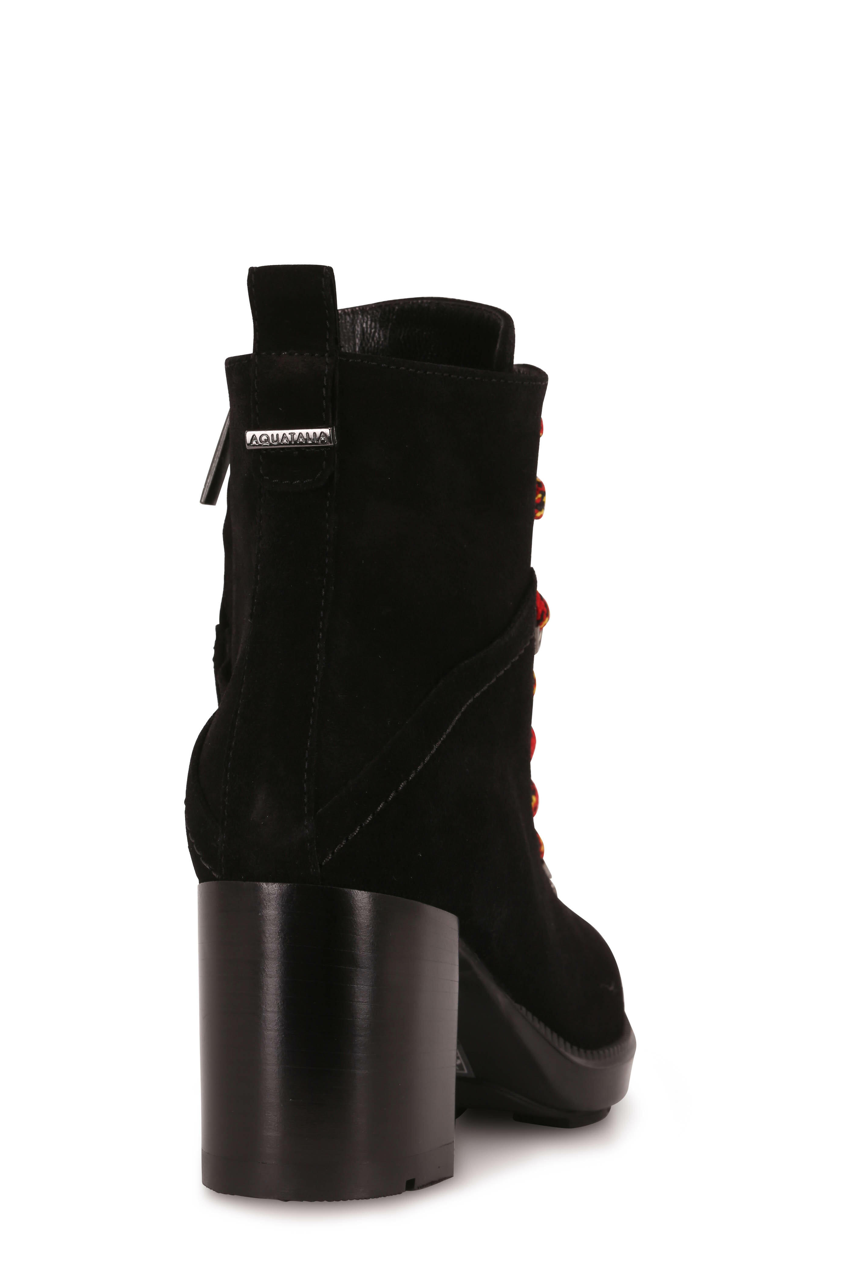 Aquatalia Ihana Black Suede Weatherproof Boot 70mm