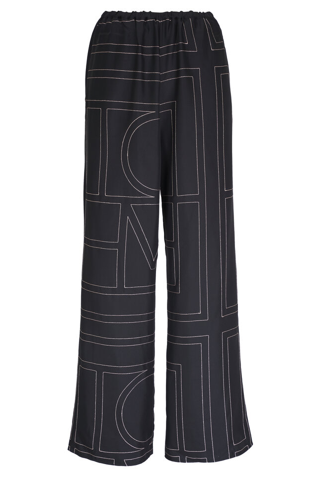 Totême - Black Fluid Drawstring Pant | Mitchell Stores