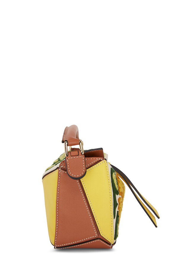 Loewe - Puzzle Yellow Floral Tapestry Mini Bag 