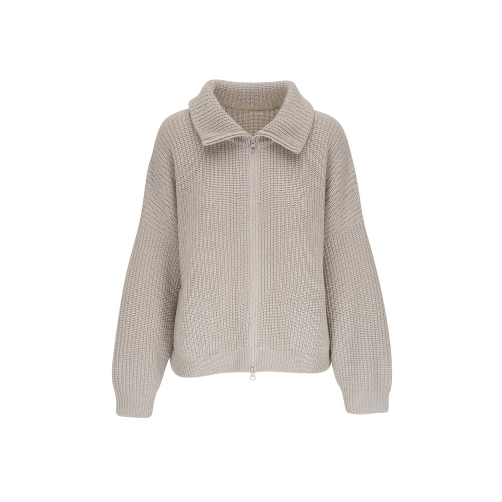 Lisa Yang - Mela Stone Cashmere Zip Cardigan | Mitchell Stores