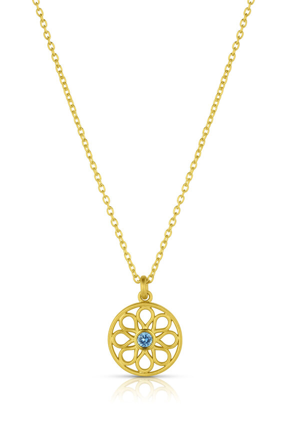 Leigh Maxwell 18k Yellow Gold Sapphire Friendship Necklace