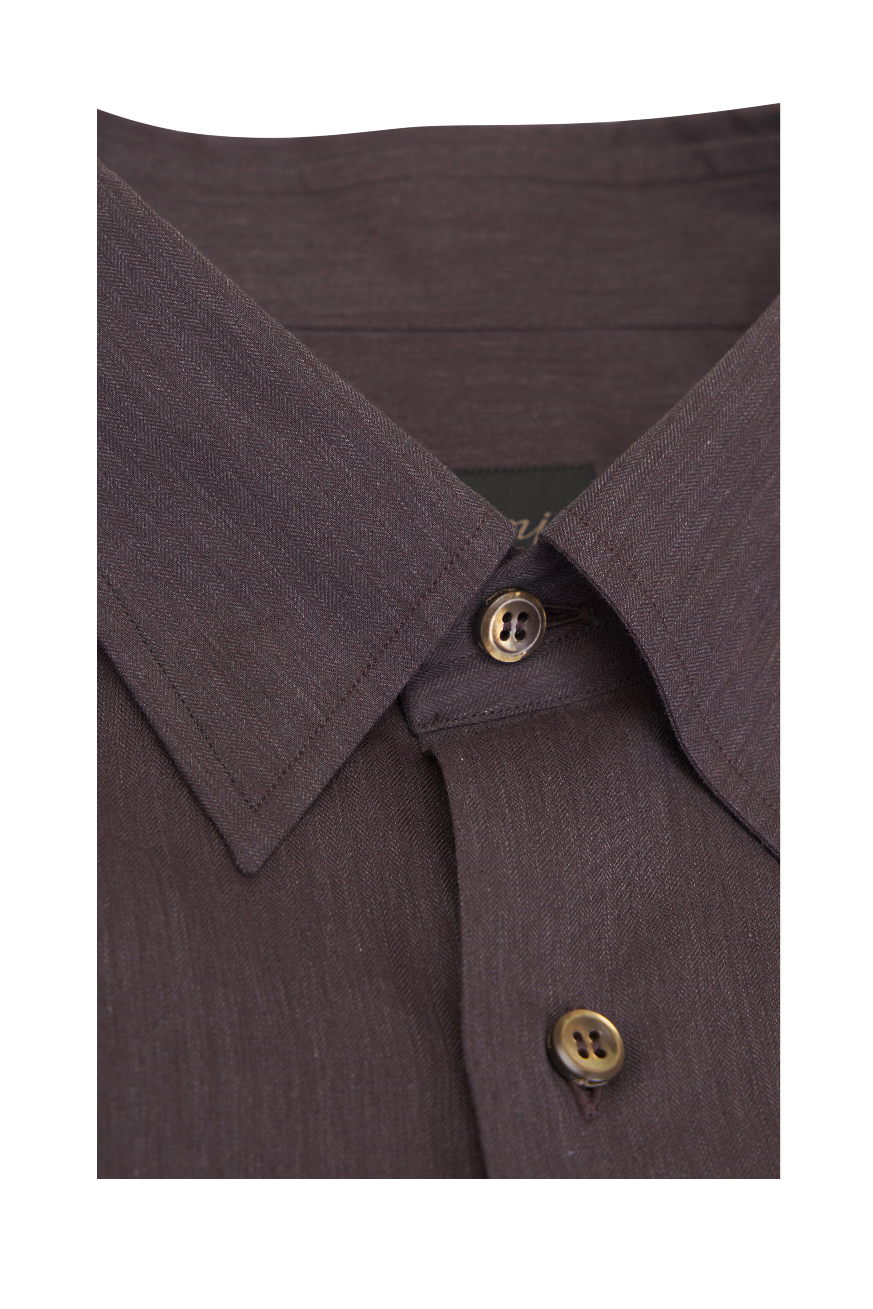 Brioni - Brown Solid Cotton Sport Shirt