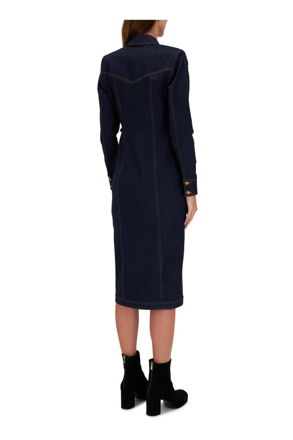 Veronica Beard - Arlington Dark Oxford Denim Wrap Dress 