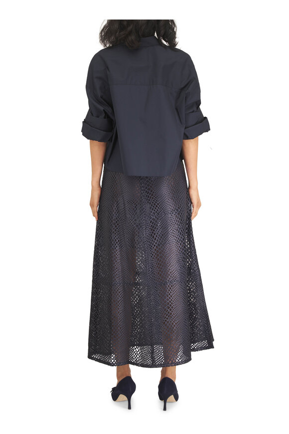 TWP Midnight Mesh Leather A-Line Skirt - view 4