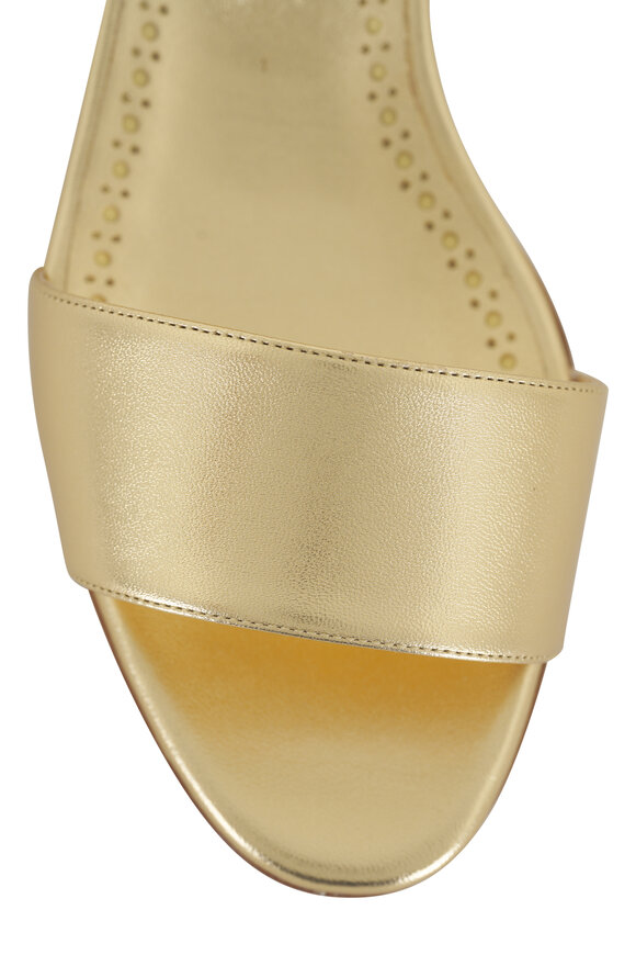 Manolo Blahnik - Patopia Gold Leather Slingback, 30mm