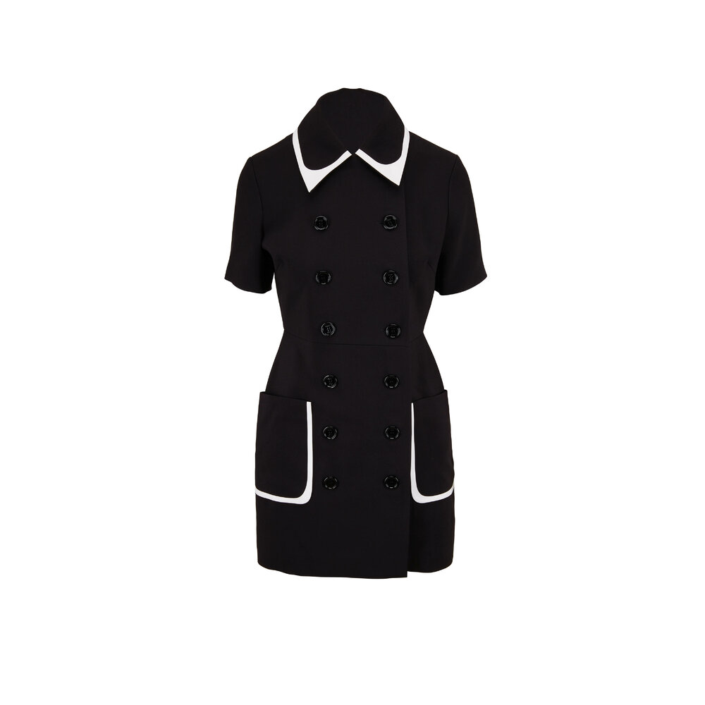 Fendi - Black Leather Trim Short Sleeve Dress | Mitchell Stores
