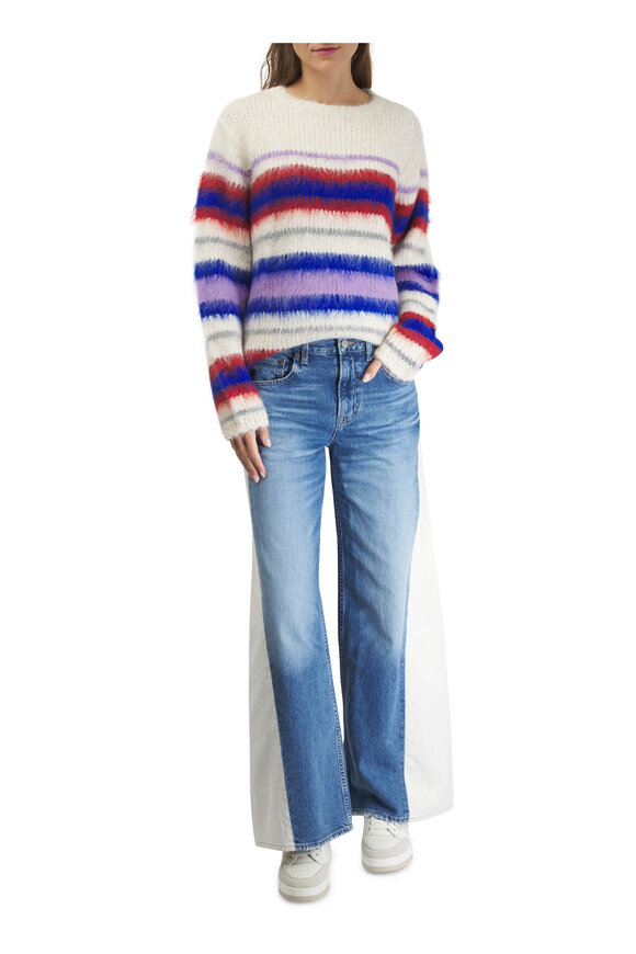 The Elder Statesman - Thistle Mutlicolor VInyard Stripe Sweater