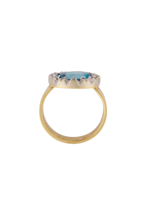 Renee Lewis Blue Zircon & Diamond Ring - view 2