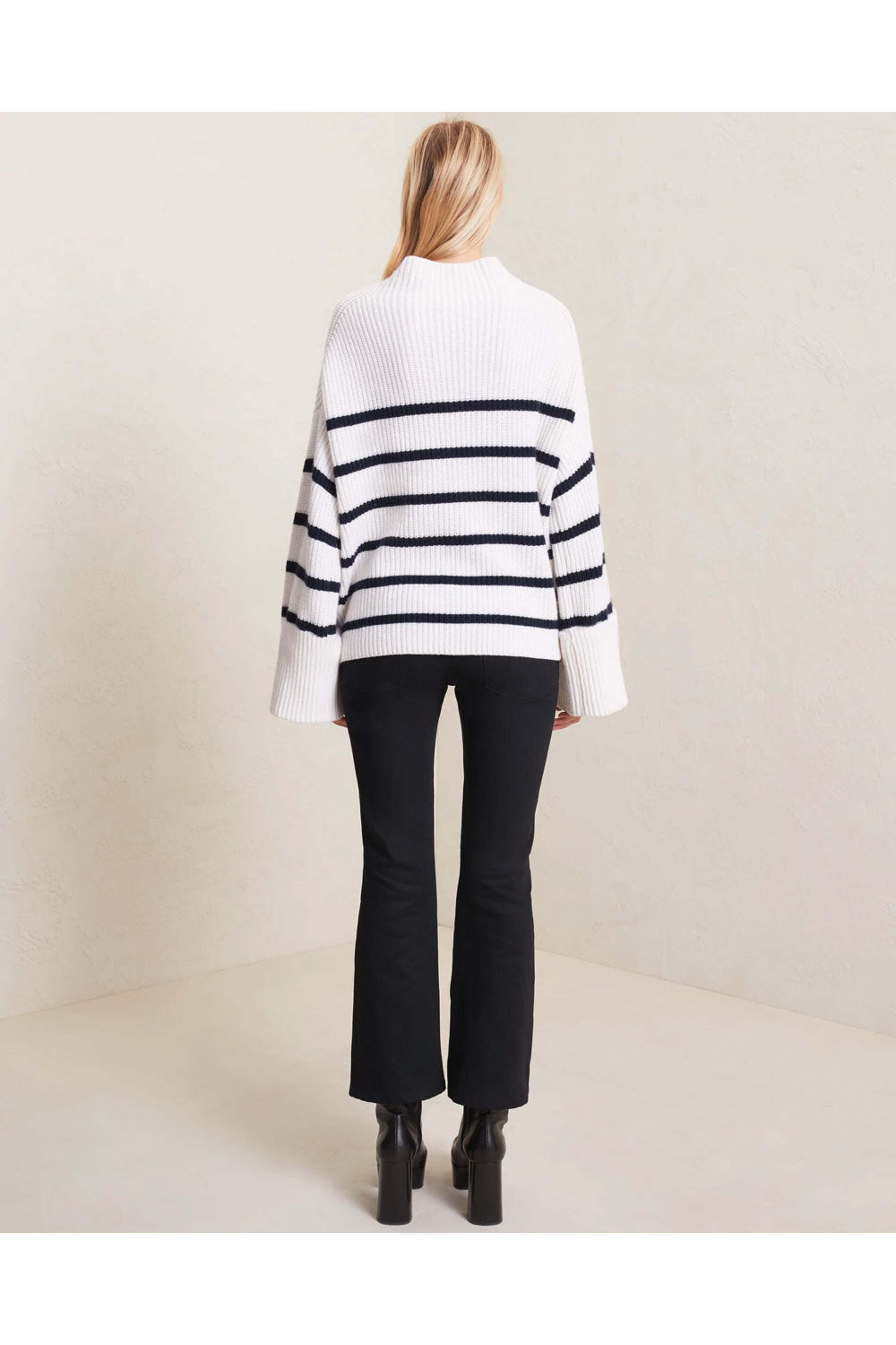 A.L.C. - Off White Navy Louise Wool Sweater