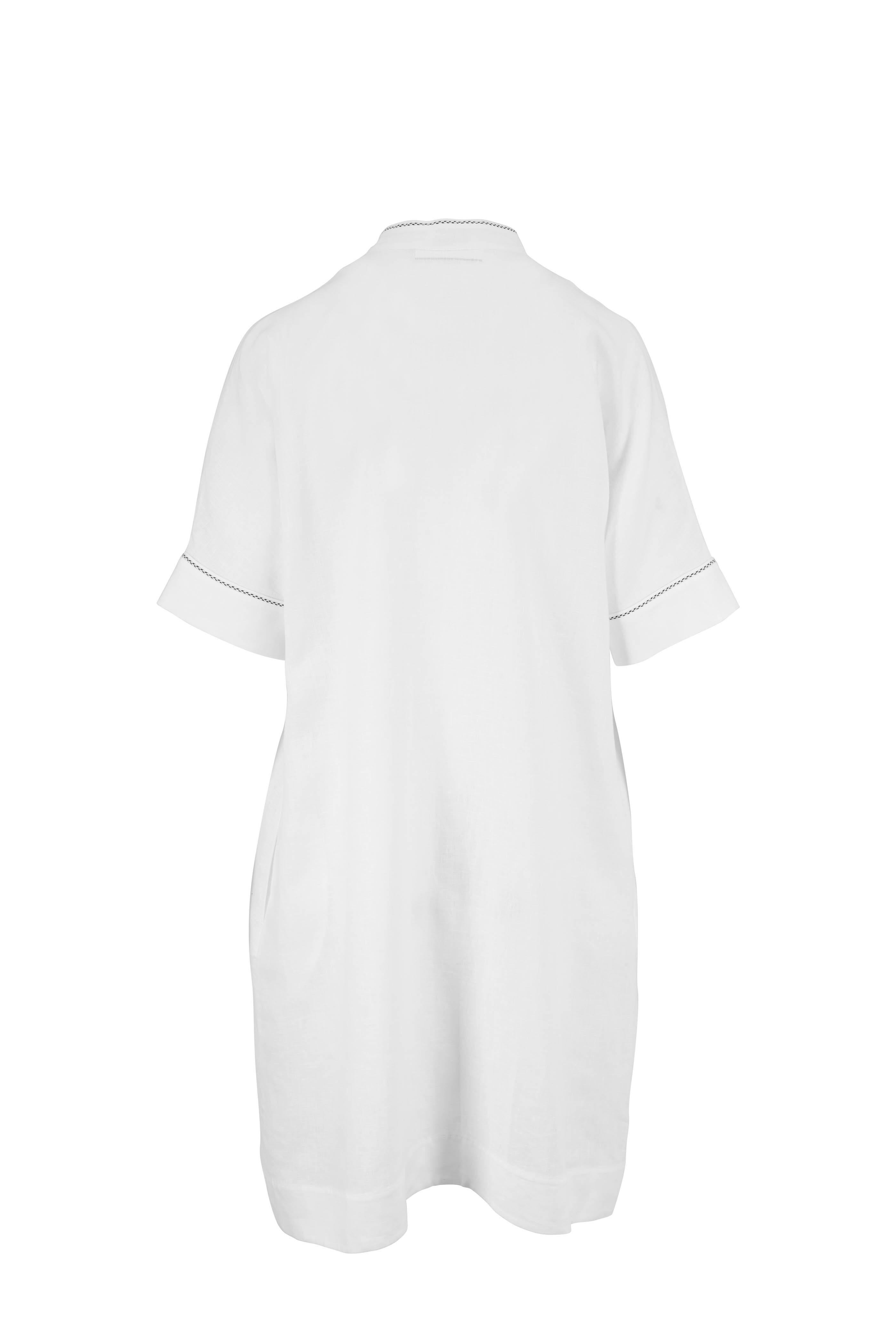 Loro Piana - Lynette White Linen Short Sleeve Dress