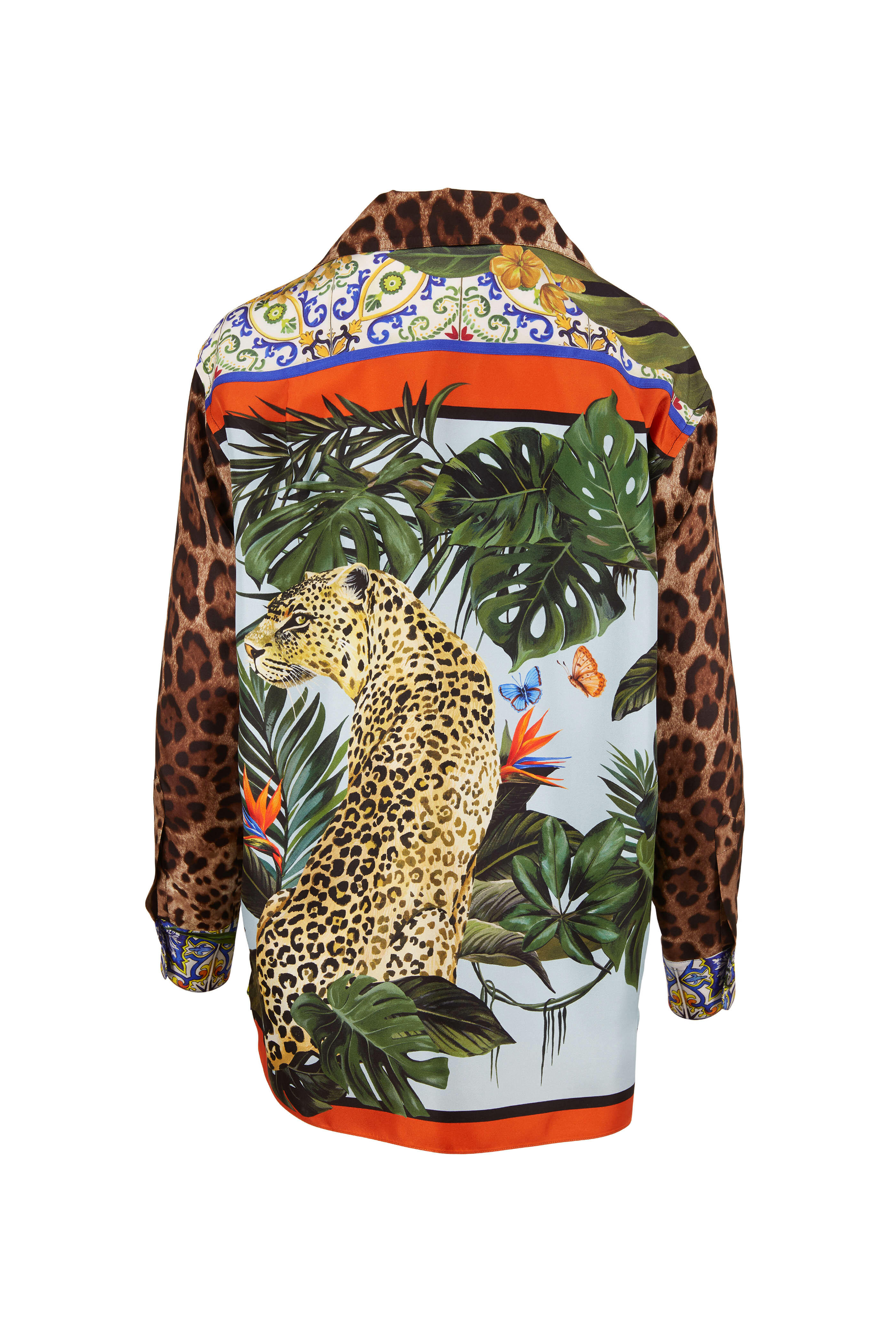 Dolce & Gabbana - Leopard & Zebra Print Silk Relaxed Blouse