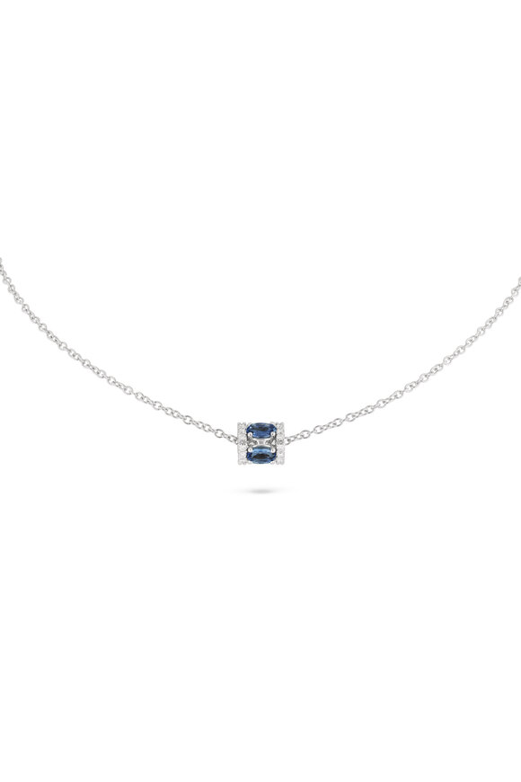 Miseno 18k White Gold Diamond & Sapphire Procida Pendant