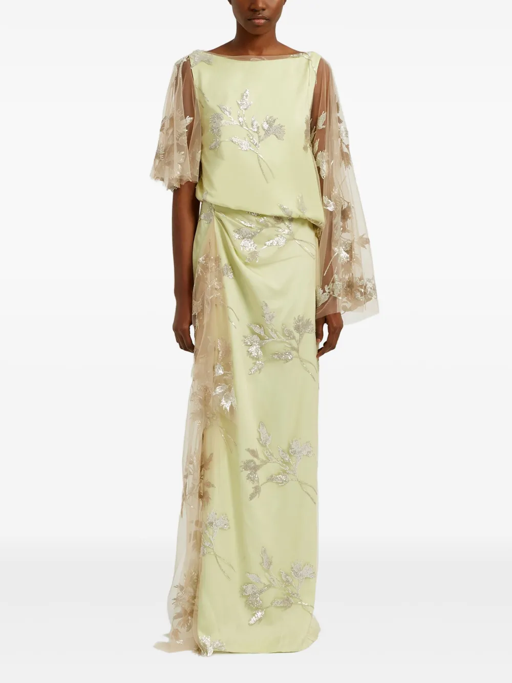 Erdem - Pistachio Short Sleeve Drape Gown