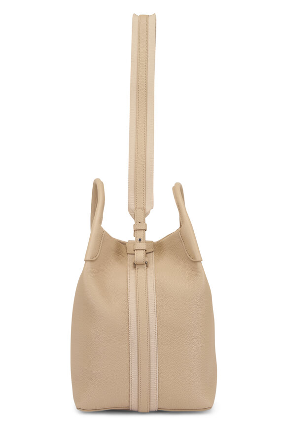 Loro Piana Large Bale Neutral Grained Leather Bucket Bag - view 3