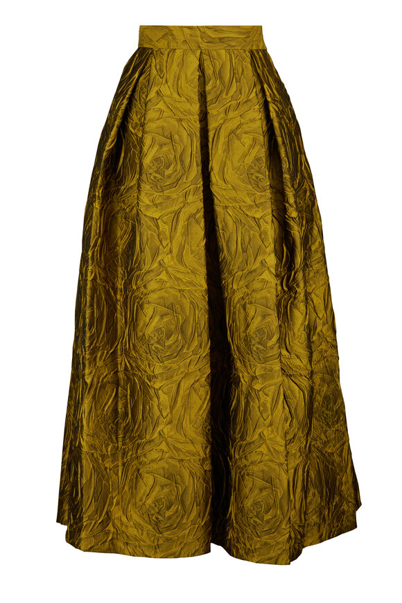 Lunatica Luna Green Floral Jacquard Midi Skirt - view 1