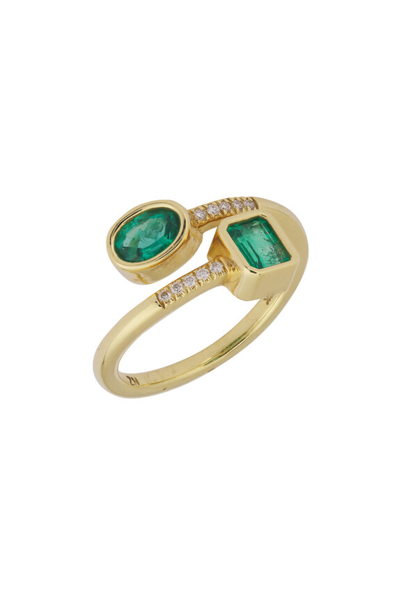 Lauren K Moi Toi Diamond & Emerald Ring - view 1