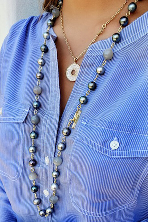 Round Grey Moonstone Beads with Toggle Clasp — Leigh Maxwell Jewelry