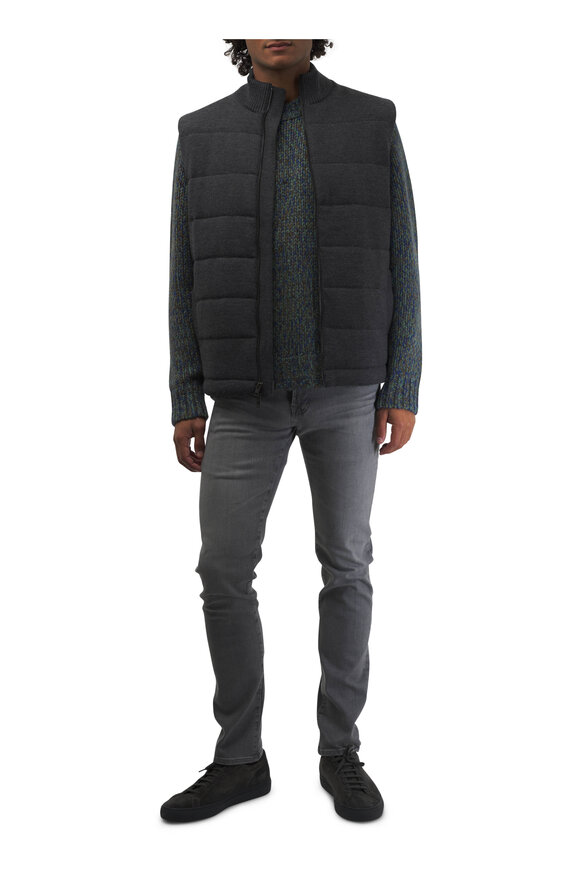 Vince - Gray Merino Wool Puffer Vest