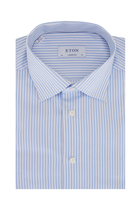 Eton - Blue Stripe Signature Twill Dress Shirt