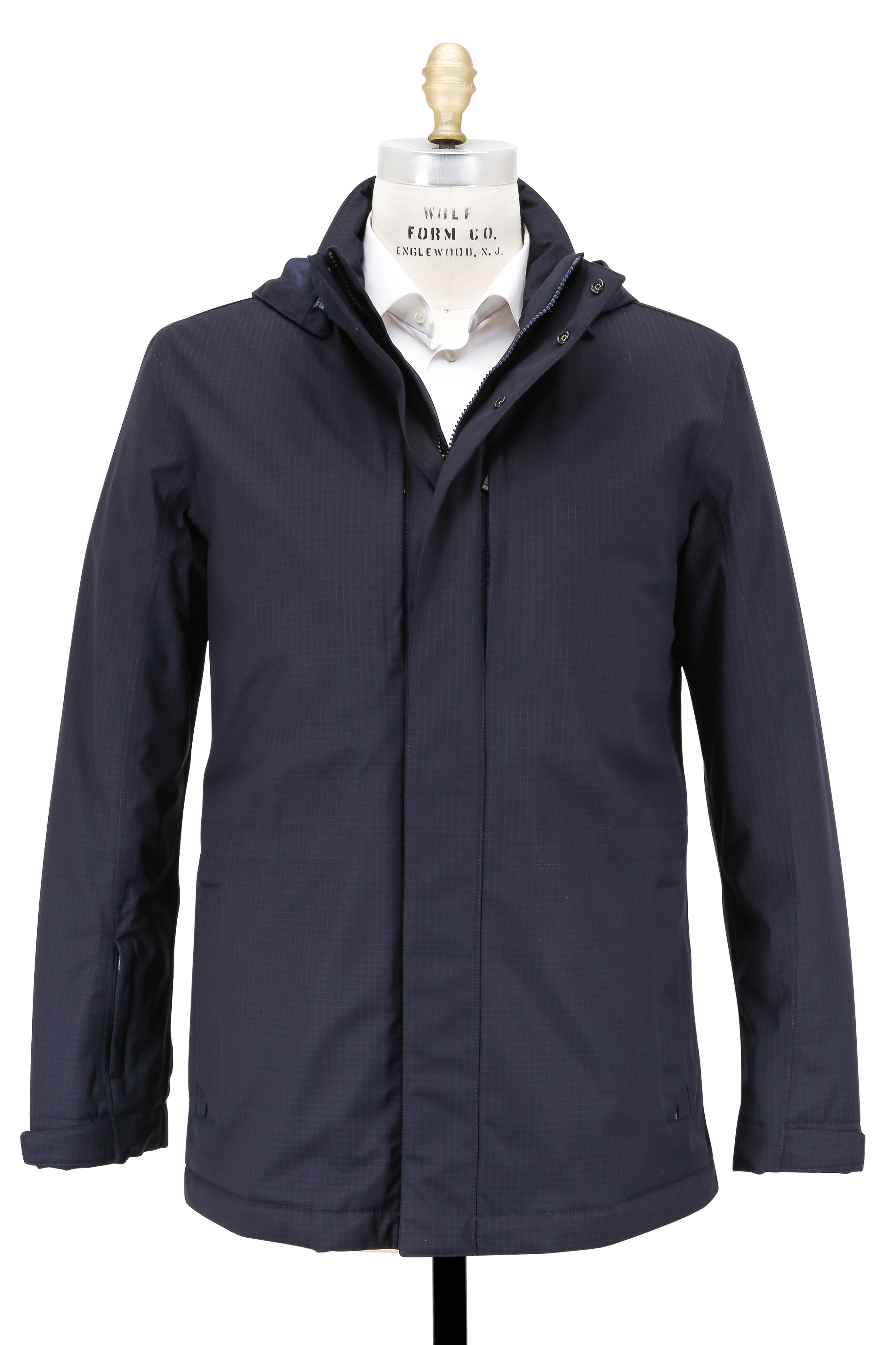 Z Zegna - Navy Blue Ripstop Techmerino Weatherproof Jacket