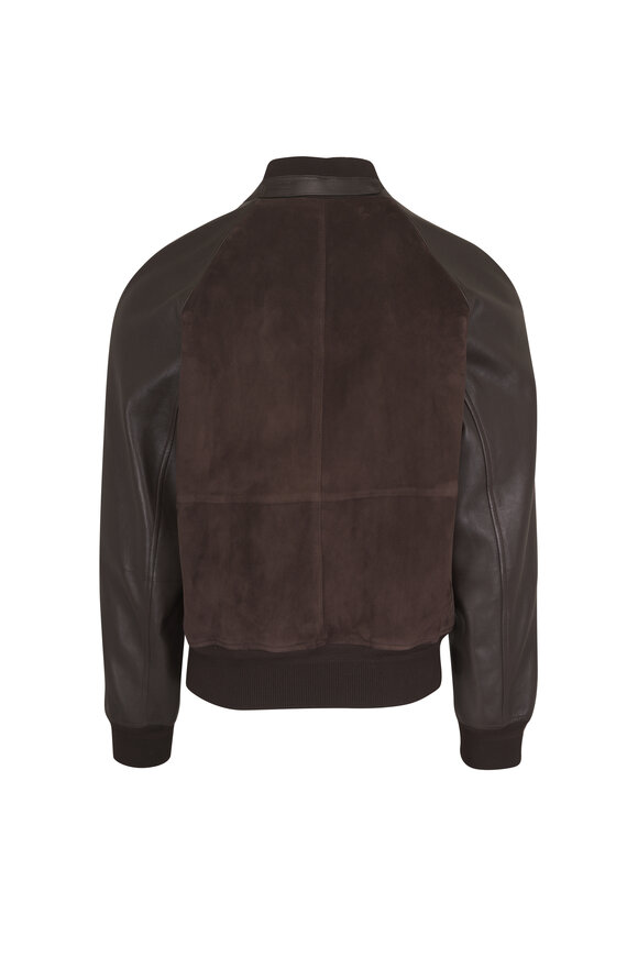 Tom Ford Dark Brown Fine Suede Bomber Jacket - view 3