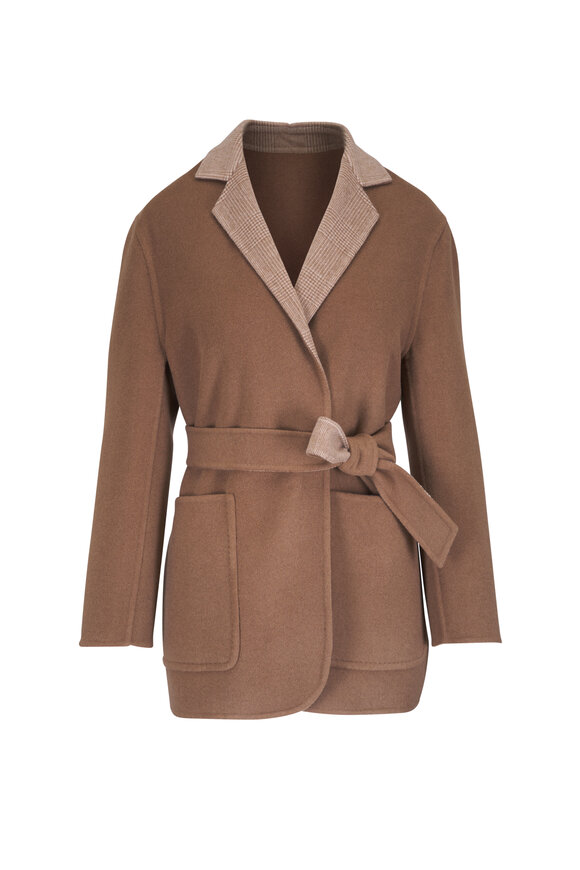 Max Mara Mirko Brown Wool & Cashmere Belted Jacket