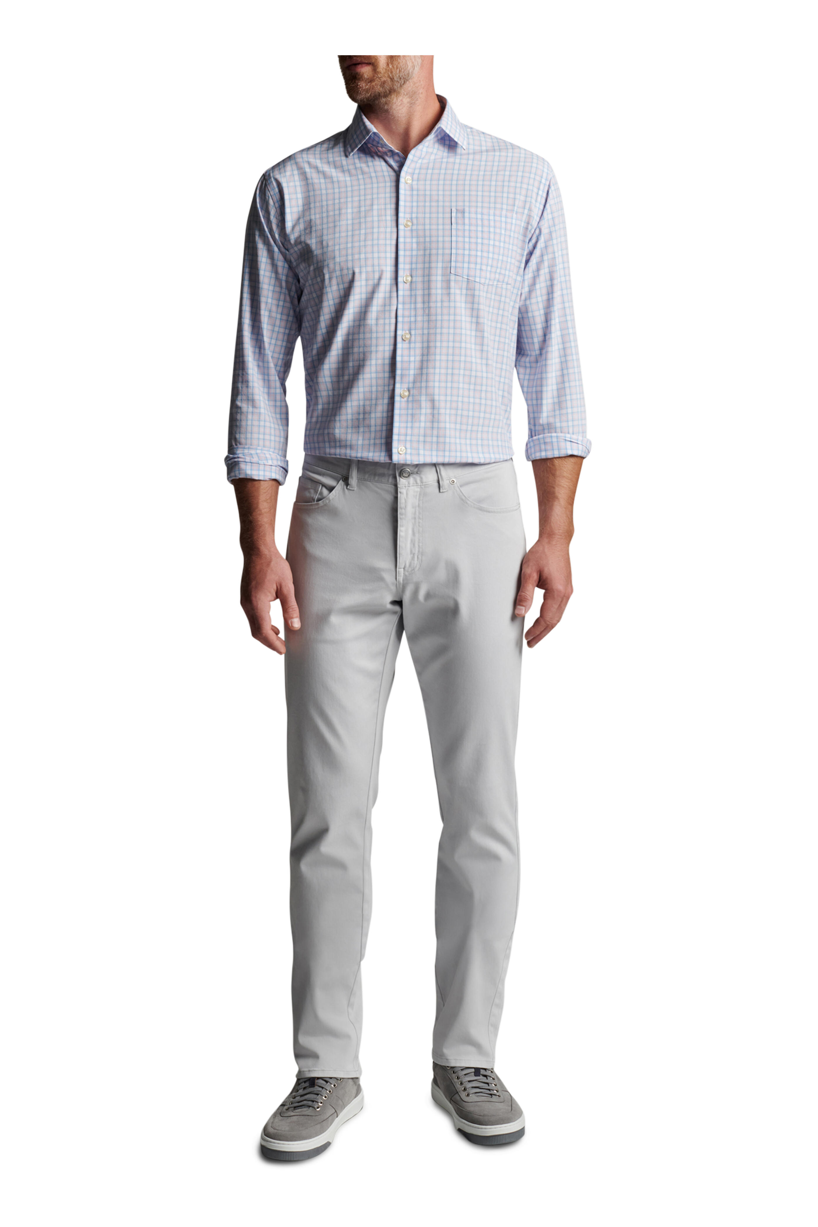 Peter Millar - Lee Palmer Pink & Blue Plaid Poplin Sport Shirt