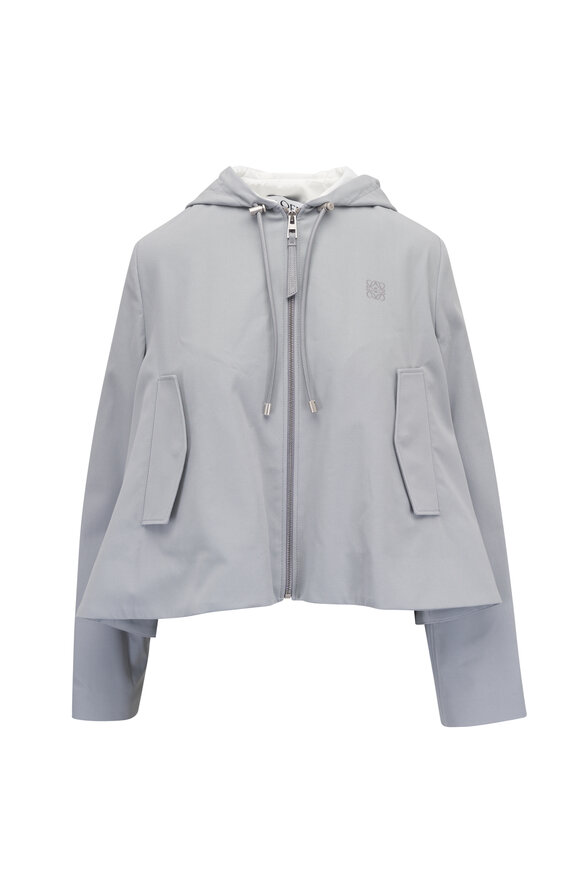 Loewe Hooded Light Gray Cotton Jacket